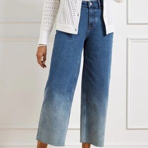 Talbot's Women's Plus Petite Cropped Wide Leg Ombre Jeans [20WP]